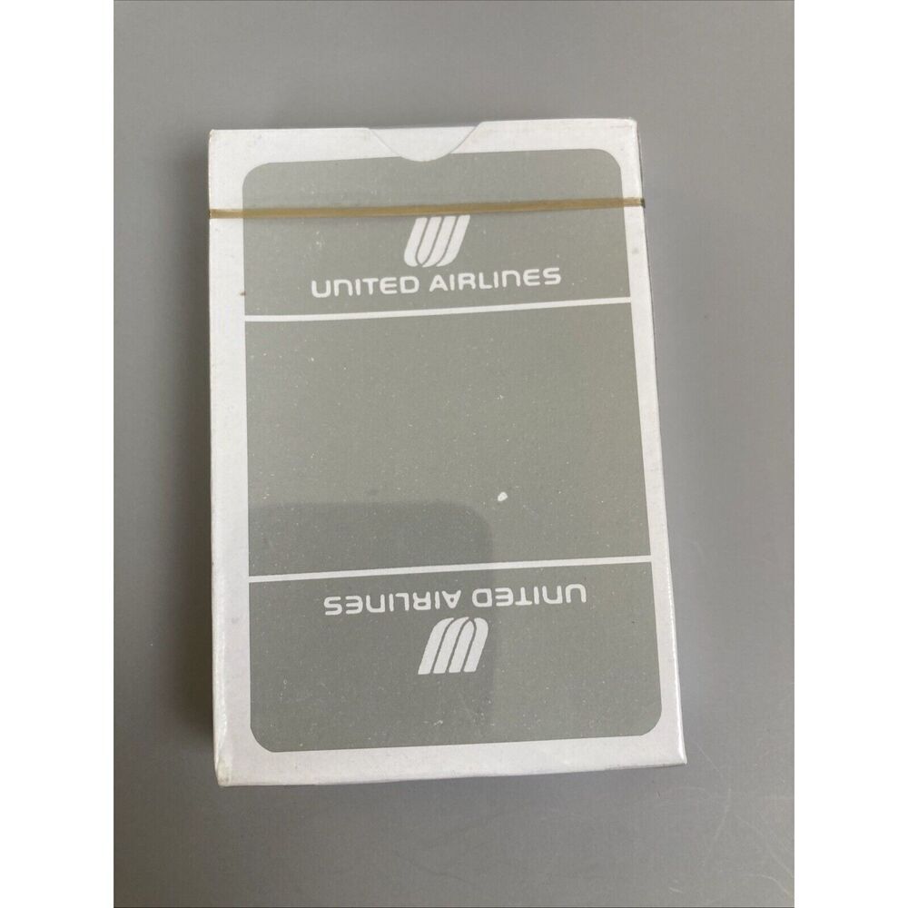 United Airlines Vintage Playing Cards Sealed Deck Grey White Logo Collectible